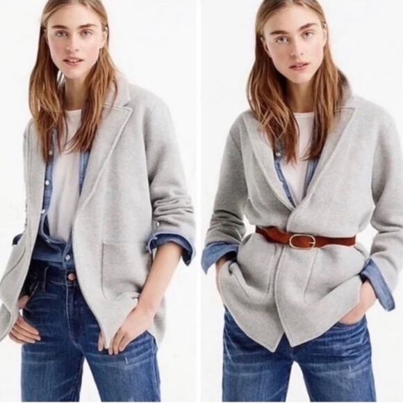 J Crew Sophie open-front sweater blazer light gray J0244 - Picture 2 of 7